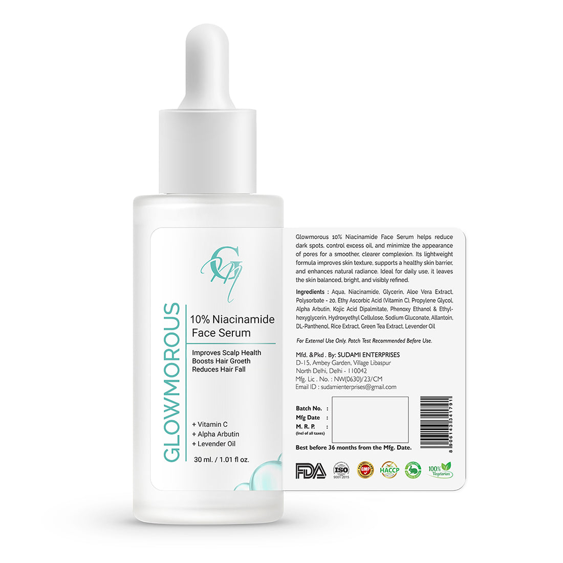 Glowmorous 10% Niacinamide Face Serum for Dark Spot Corrector