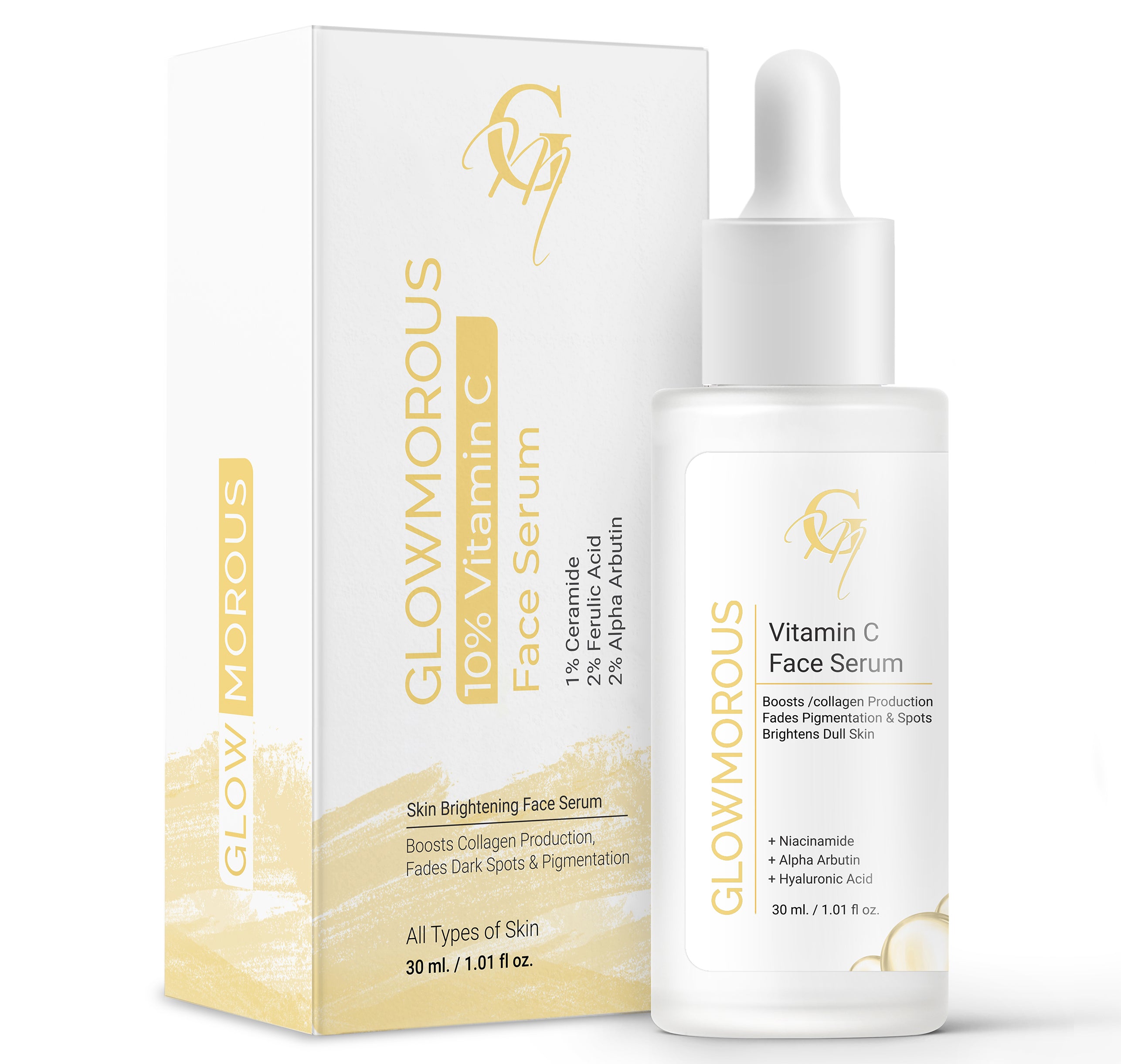 Glowmorous 10% Vitamin C Face Serum for Brightening skin & Reduce Dark Spots - 30 ML